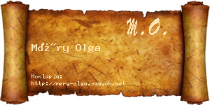 Méry Olga névjegykártya