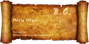 Méry Olga névjegykártya